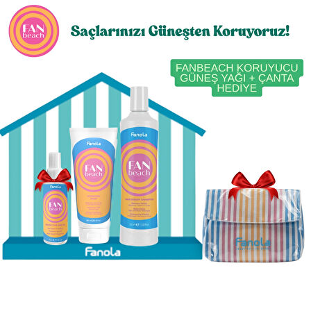 Fanbeach Yaz Serisi Saç Bakım Seti–Şampuan+Maske+Koruyucu Güneş Yağı