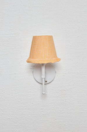 Turuncu Pötikare Duvar Aydınlatması Metal Beyaz Ayak Kablosuz Pilli Ledli Aplik