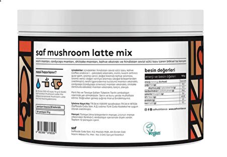 Saf Mushroom Latte Mix 120 Gr