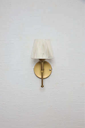 Beyaz Deri Alt Eskitme Metal Duvar Aydınlatması Kablosuz Pilli Ledli Aplik