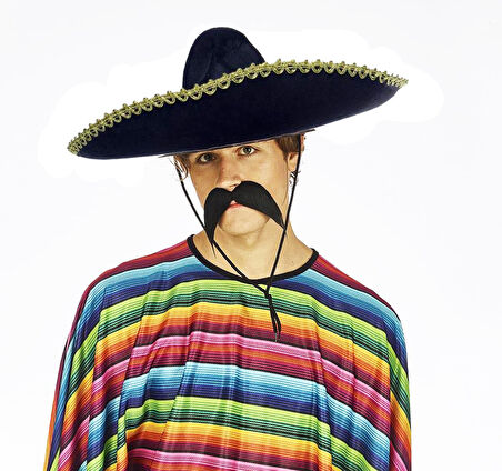 Sombrero Meksika Şapkası Altın Şeritli Yetişkin Boy 