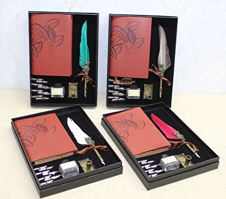 Deri Defterli Divit Hokka Seti Model 1 