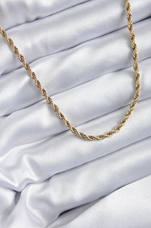  316L Çelik Gold Renk 60 cm Burgu Model Kadın Kolye