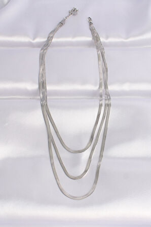  316L Çelik İtalyan Zincir Gümüş Renk Çoklu Kolye