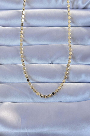  Pirinç Gold Renk Parçalı Ezme Kolye