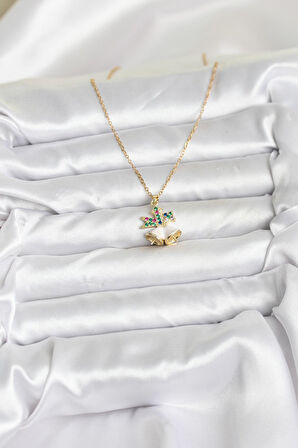 Gold Renk Chirtsmas Bell Model Yılbaşı Temalı Kadın Kolye (316L Çelik Zincir) 