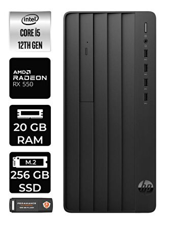 HP PRO TOWER 290 G9 i5 12500 20GB RAM 256GB SSD RX550/4GB FDOS 6D3A5EA MASAÜSTÜ PC & PER4 BELLEK