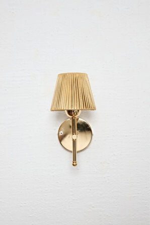 Parlak Gold Deri Alt Parlak Gold Metal Duvar Aydınlatması Kablosuz Pilli Ledli Aplik