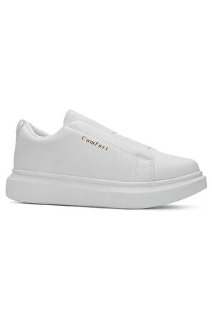 Günlük Erkek Sneaker Casual Kalın Yüksek Queen Taban Oval Burun Bant Detaylı Spor Ayakkabı 109