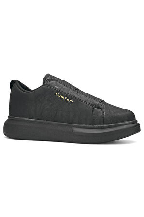 Günlük Erkek Sneaker Casual Kalın Yüksek Queen Taban Oval Burun Bant Detaylı Spor Ayakkabı 109