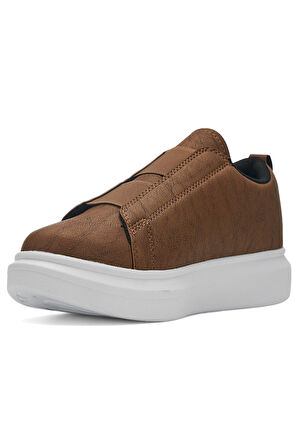 Günlük Erkek Sneaker Casual Kalın Yüksek Queen Taban Oval Burun Bant Detaylı Spor Ayakkabı 109