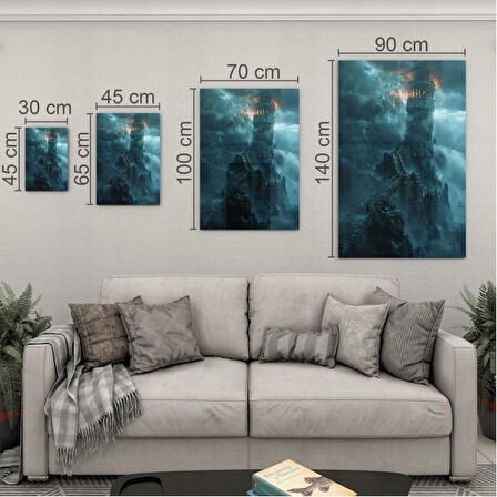 Fantastik ve Korku Cam Tablo - Karışık - Dikey Motif 01-121