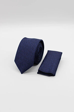Koyu Lacivert Desenli 6 Cm Kravat 1090245301_200