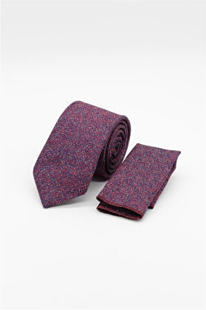 Bordo Desenli 6 Cm Kravat