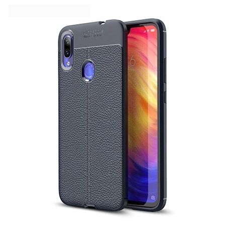 Smcase Xiaomi Redmi Note 7 Deri Dokulu Silikon Kılıf
