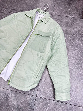 NBM RTC KYM072 FERMUARLI CEKET-Su yeşili