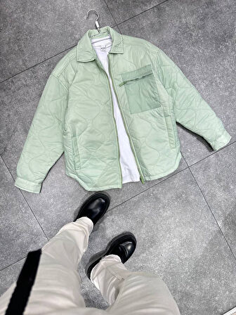 NBM RTC KYM072 FERMUARLI CEKET-Su yeşili