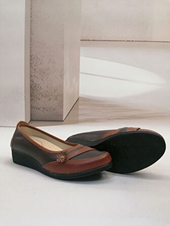 NBW DNCFLZ 1004 VEGAN DERI ORTOPEDIK AYAKKABI-Açık kahve