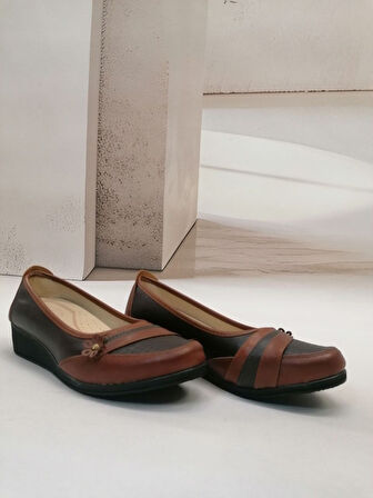 NBW DNCFLZ 1004 VEGAN DERI ORTOPEDIK AYAKKABI-Açık kahve