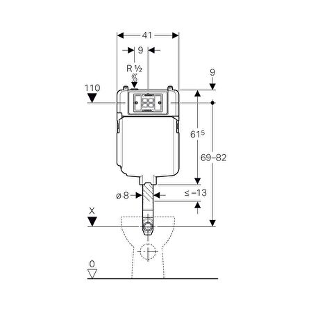 Geberit Alpha Alaturka Gömme Rezervuar Gövdesi 8 Cm