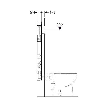 Geberit Alpha Alaturka Gömme Rezervuar Gövdesi 8 Cm