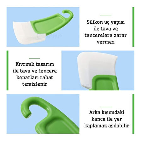 Silikon Uçlu Bulaşık Temizleme Kazıyıcı Spatula 