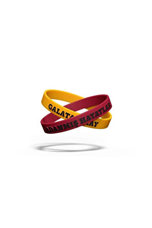 Galatasaray Orijinal Lisanslı 2'li Silikon Bileklik Metin Oktay Baskılı Hediyelik Ahşap Kutulu