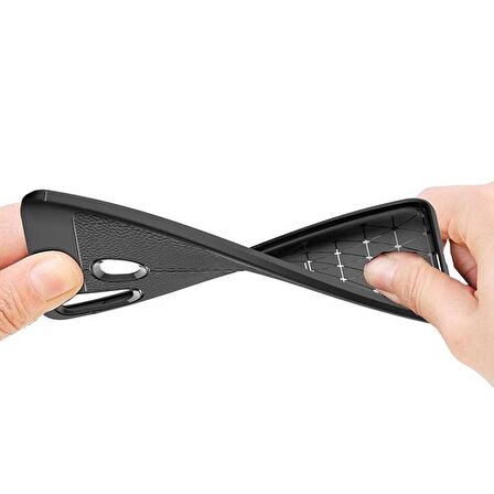 Smcase Huawei Honor 8C Deri Dokulu Silikon Kılıf