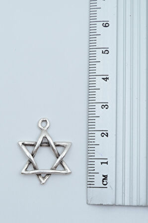 Minimal Pentagram Gümüş Kaplama Kolye Ucu