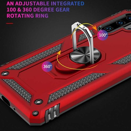 Smcase Samsung Galaxy M10 Kılıf Vega Yüzüklü Tank Kapak 