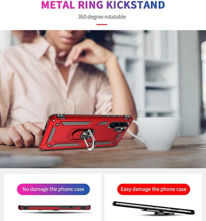 Smcase Samsung Galaxy M10 Kılıf Vega Yüzüklü Tank Kapak 