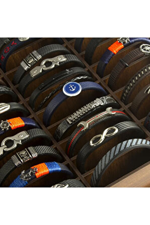 Standlı Kaliteli Suni Deri Toptan Bileklik 40 Adet