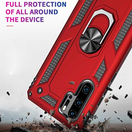 Smcase Samsung Galaxy M10 Kılıf Vega Yüzüklü Tank Kapak   Nano Ekran Koruyucu