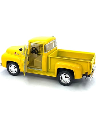 Kinsmart 1956 Ford F - 100 Pickup Çek Bırak 5inch. Lisanslı Model Araba, Oyuncak Araba 1:38 Sarı
