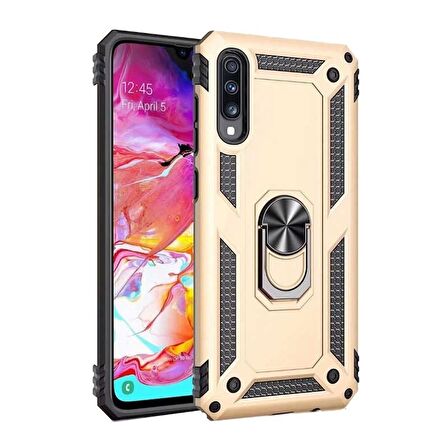 Smcase Samsung Galaxy A70 Kılıf Vega Yüzüklü Tank Kapak 