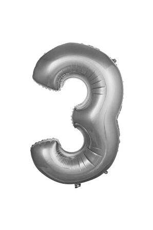 Folyo Balon Rakam Gümüş Renk 40 inc 100 Cm Helyum Uyumlu
