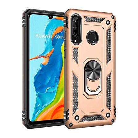 Smcase Huawei P30 Lite Vega Yüzüklü Tank Kapak Kılıf