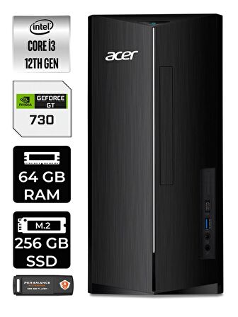Lenovo NEO 50T i3 12100 64GB RAM 256GB SSD RX550/4GB FDOS 11SC001ATX MASAÜSTÜ PC & PER4 BELLEK