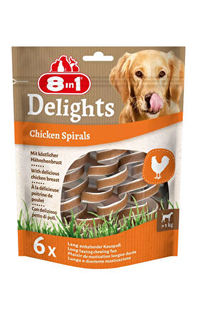8in1 Delights Chicken Spirals Tavuklu Burgu Ödül 6 Lı