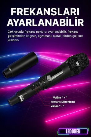 Wn03 Ses Sistemi Hoparlör İçin Kablosuz El Mikrofonu