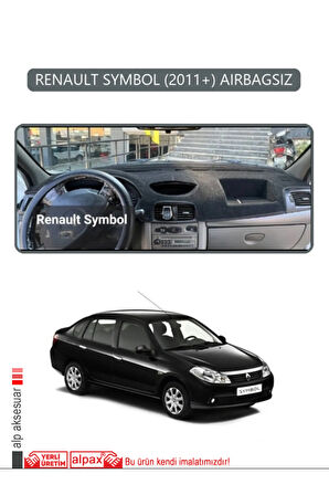 Renault Symbol 2011+ Aırbagsız Torpido Koruma  Halısı -  Gri Kenar