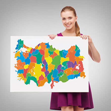 Harita Sepeti Kanvas Türkiye Haritası Dekoratif Tablo 1099