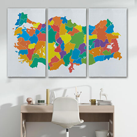 Harita Sepeti Kanvas Türkiye Haritası Dekoratif Tablo 1099