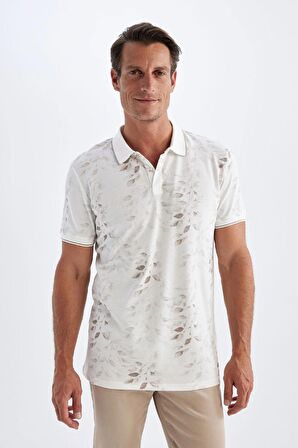 DeFacto Slim Fit Dar Kesim Baskılı Kısa Kollu Pike Polo Tişört B0600AX24HSWT32