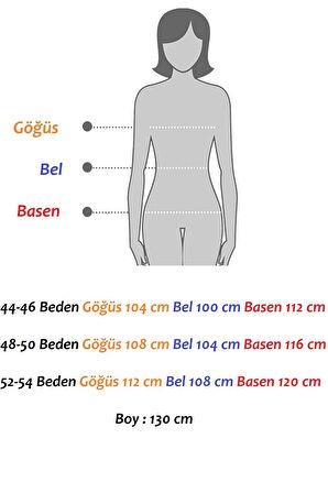 Uzun Kol Büyük Beden Şifon Elbise 10A-1820