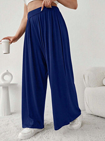 Büyük Beden Viskon Kumaş Lıkralı Yüksek Bel Şalvar