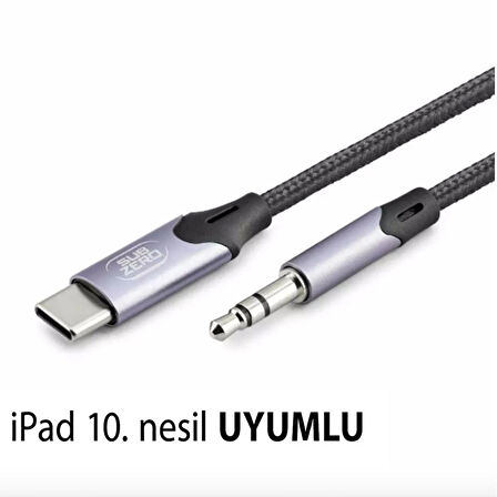  İpad 10. Nesil Uyumlu Metal Başlık AUX Kablo Ses Dönüştürücüsü Hasır Type-C Çeviricisi