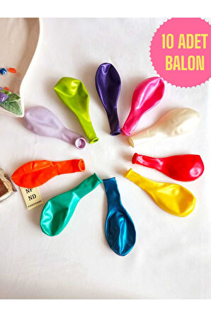 10 ADET BALON DOĞUM GÜNÜ PARTİ SÜS EĞLENCE 11 inç 28 cm METALİK KARIŞIK RENK HEDİYE