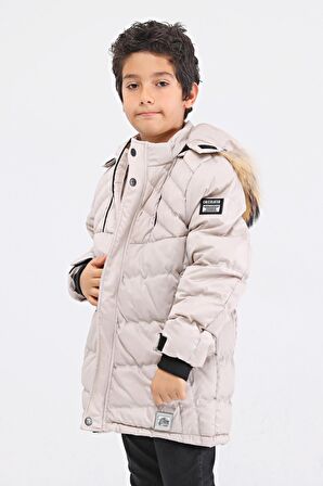 Benittokids Natural Kürklü Erkek Çocuk Kaban Bej 51237T