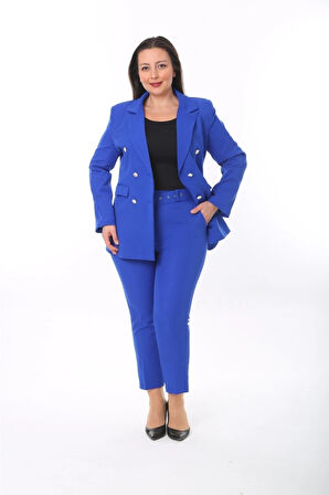 Büyük Beden Dokuma Atlas Kumaş Pantolon Ceket Takım Elbise